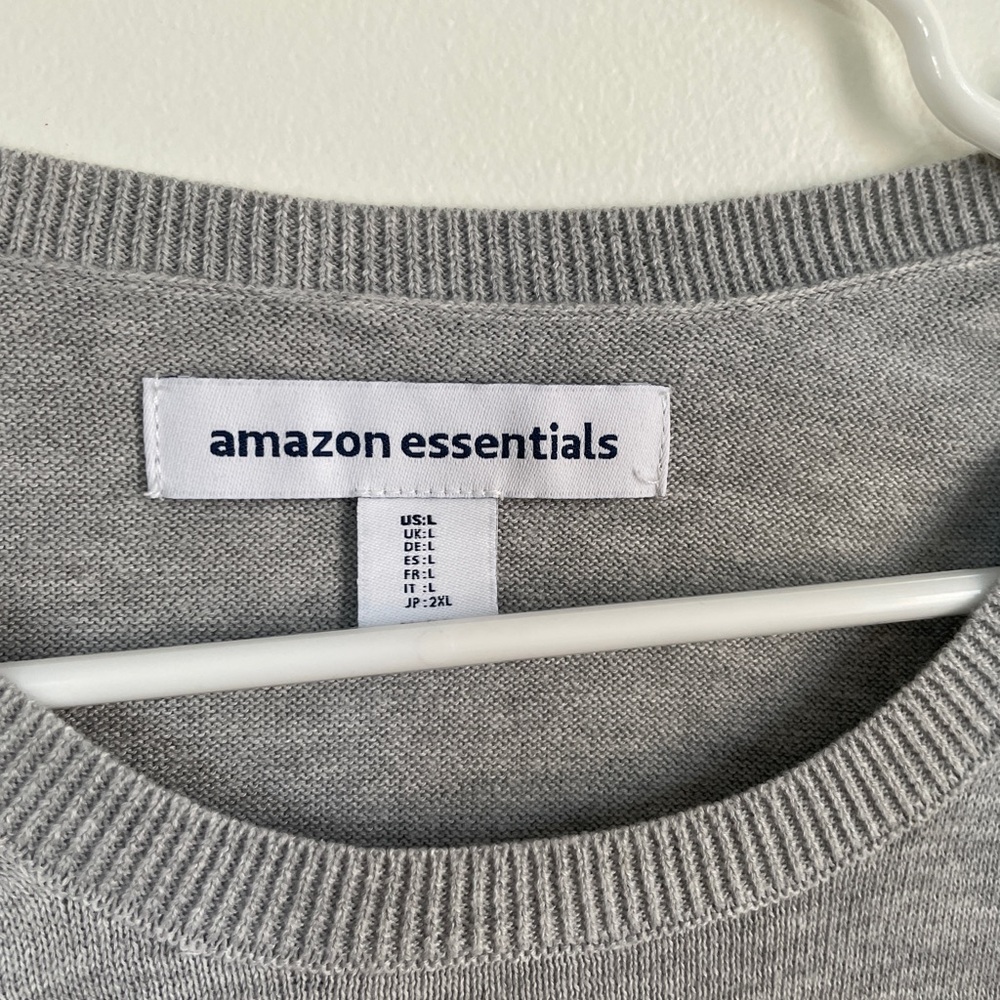 Amazon Essentials Light Gray Crew Neck Sweater - image 2
